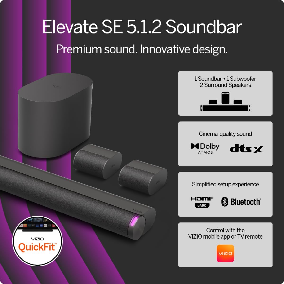 ZenVora 5.1.2 Soundbar with Wireless Subwoofer and Dolby Atmos