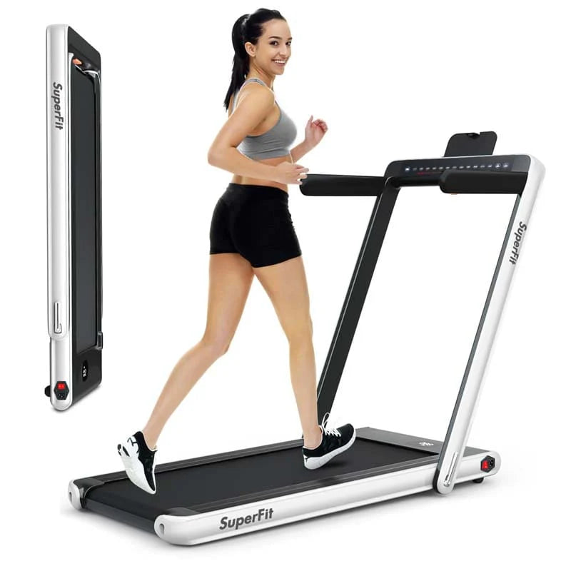 ZenVora 2-in-1 Folding Electric Treadmill, 2.25 HP, Under-Desk, with Dual Display and Smart App Control