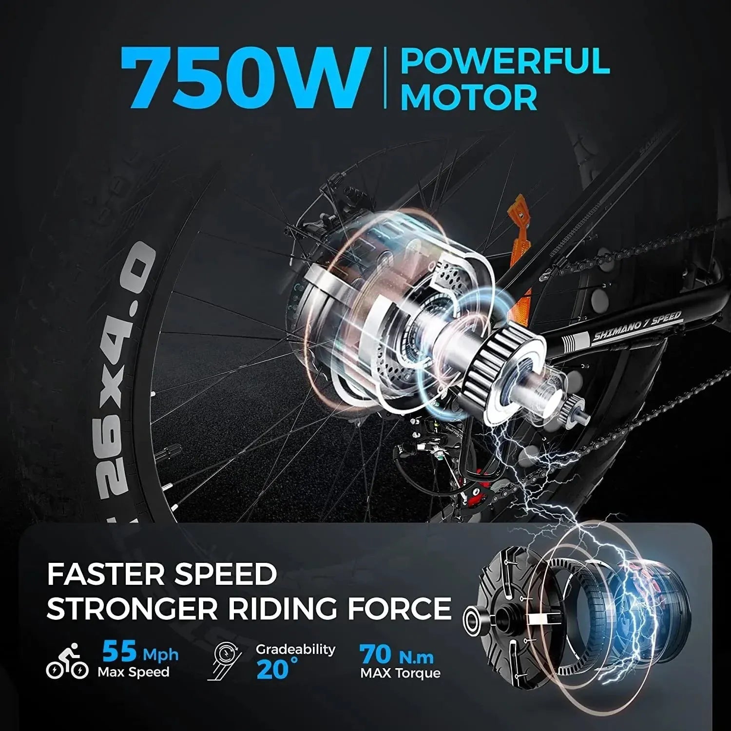 ZenVora Outdoor electric bike with 48V/15Ah lithium battery