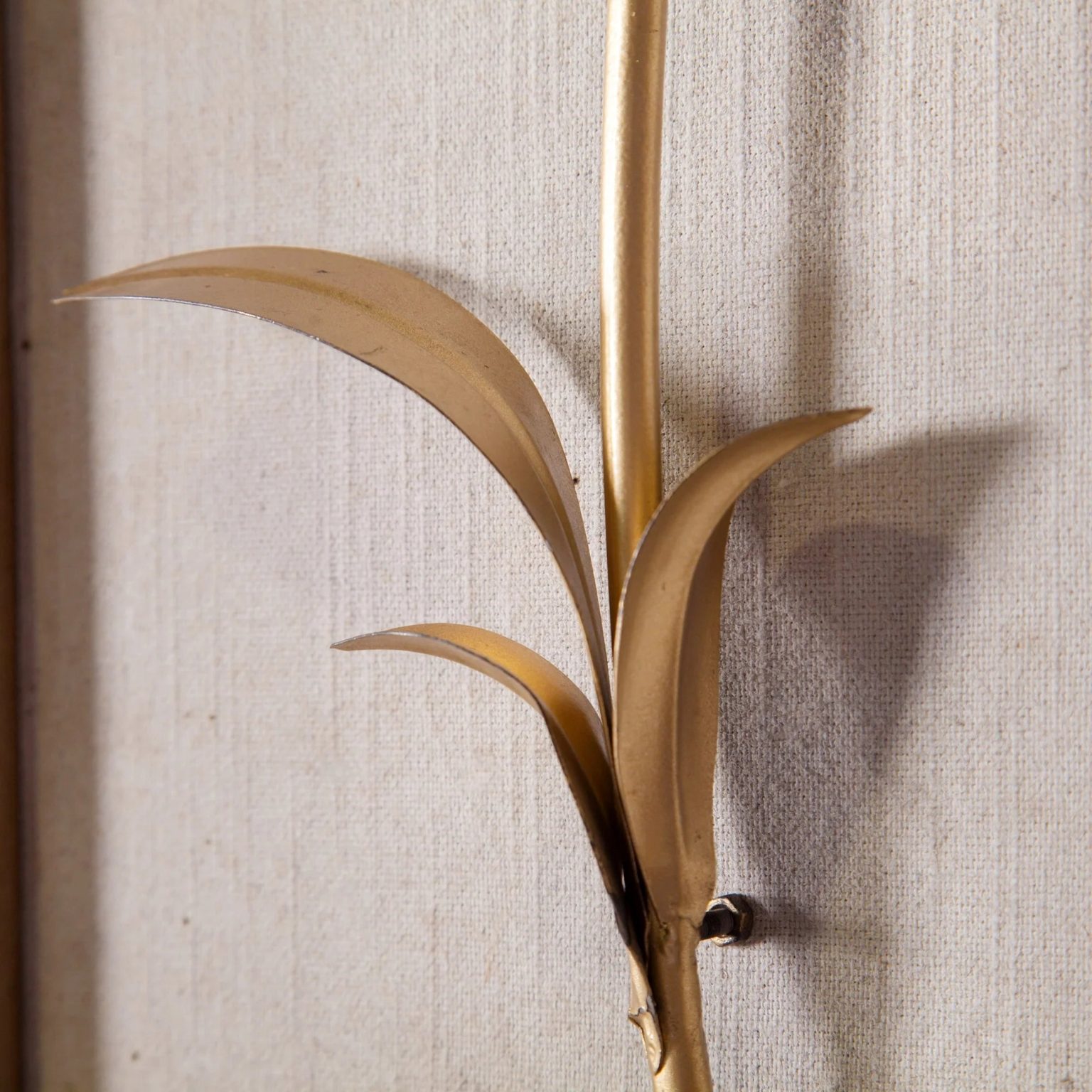 ZenVora Set of 2 White and Gold Metal Flower Wall Decor with Wood Frames, Decorative Floral Wall Art