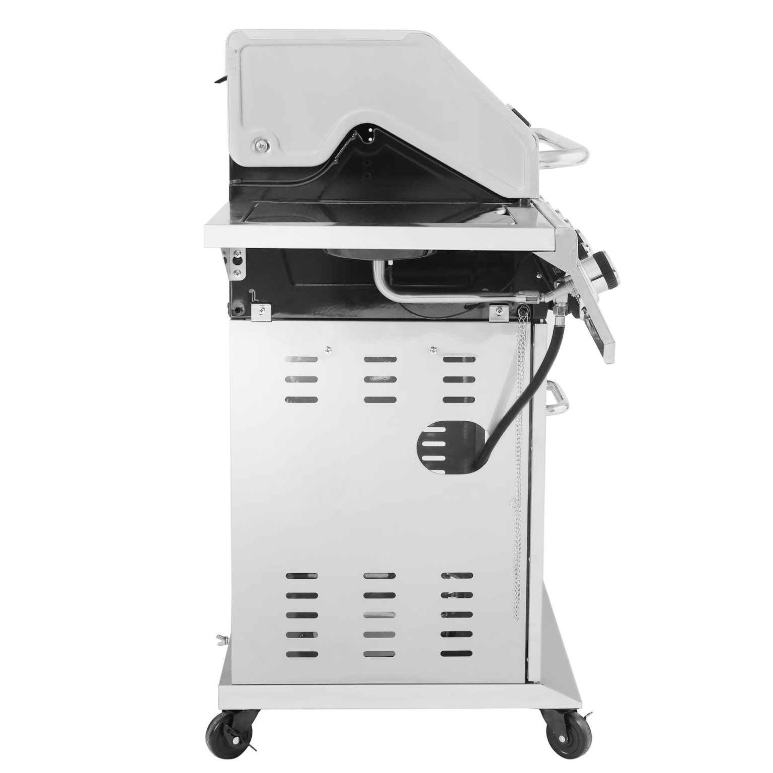 ZenVora Stainless Steel 6-Burner Gas Grill – 74,000 BTU with Sear & Side Burner, Cabinet Style