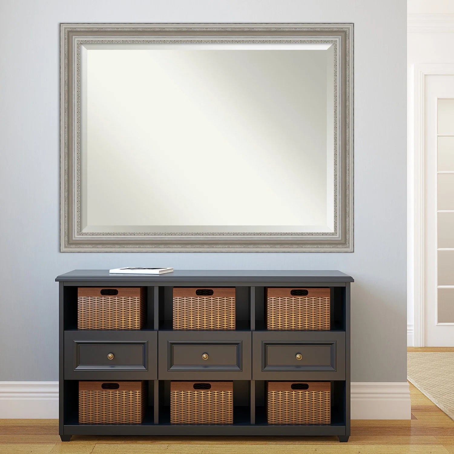 ZenVora Beveled Bathroom Wall Mirror, Silver Frame Decorative Vanity Mirror for Bathroom, Bedroom and Entryway