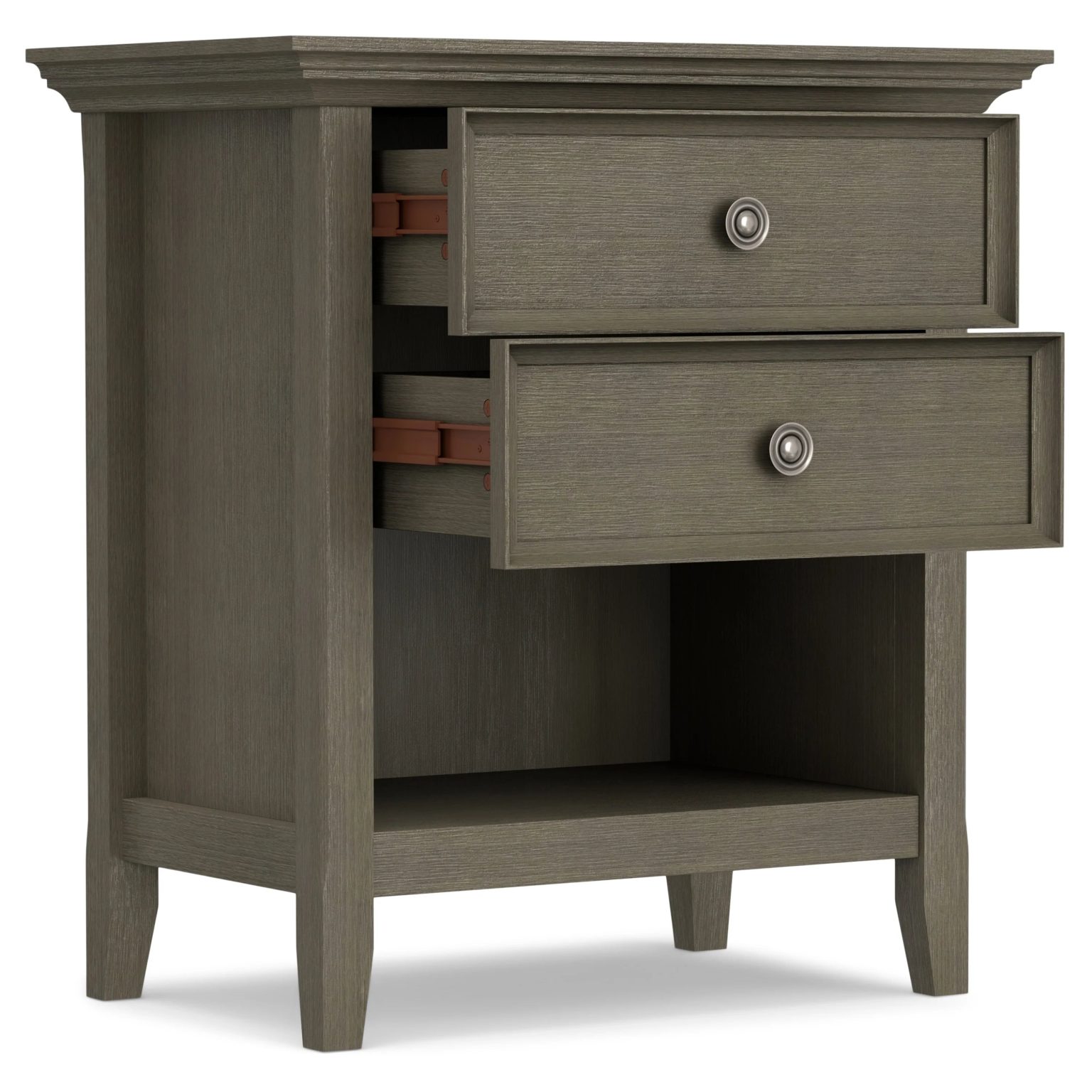 ZenVora 24 Inch Wide Solid Wood Nightstand, Bedside Table and Bedroom End Table