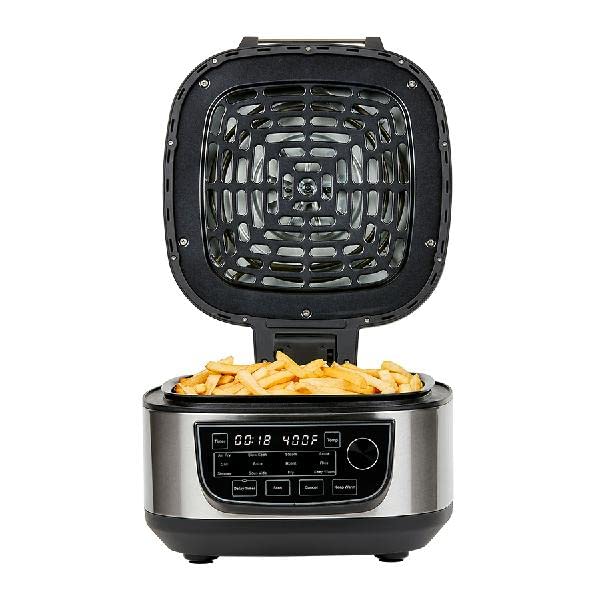 ZenVora 6-Qt 12-in-1 Grill and Air Fryer Combo, 1550W, Stainless Steel