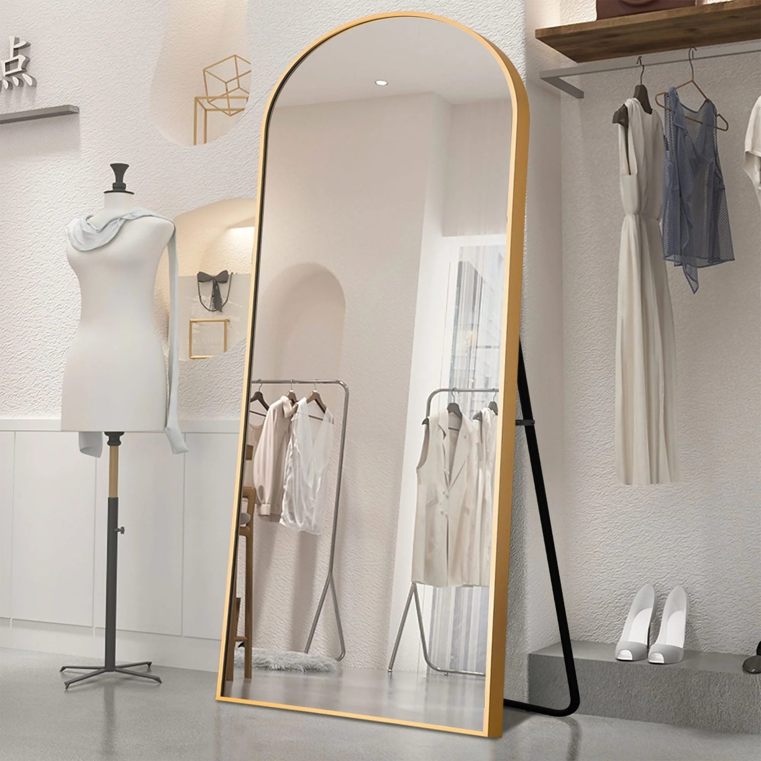 ZenVora Arched Full Length Floor Mirror, Large Full Body Standing and Wall Mounted Mirror for Bedroom, Living Room and Home Decor