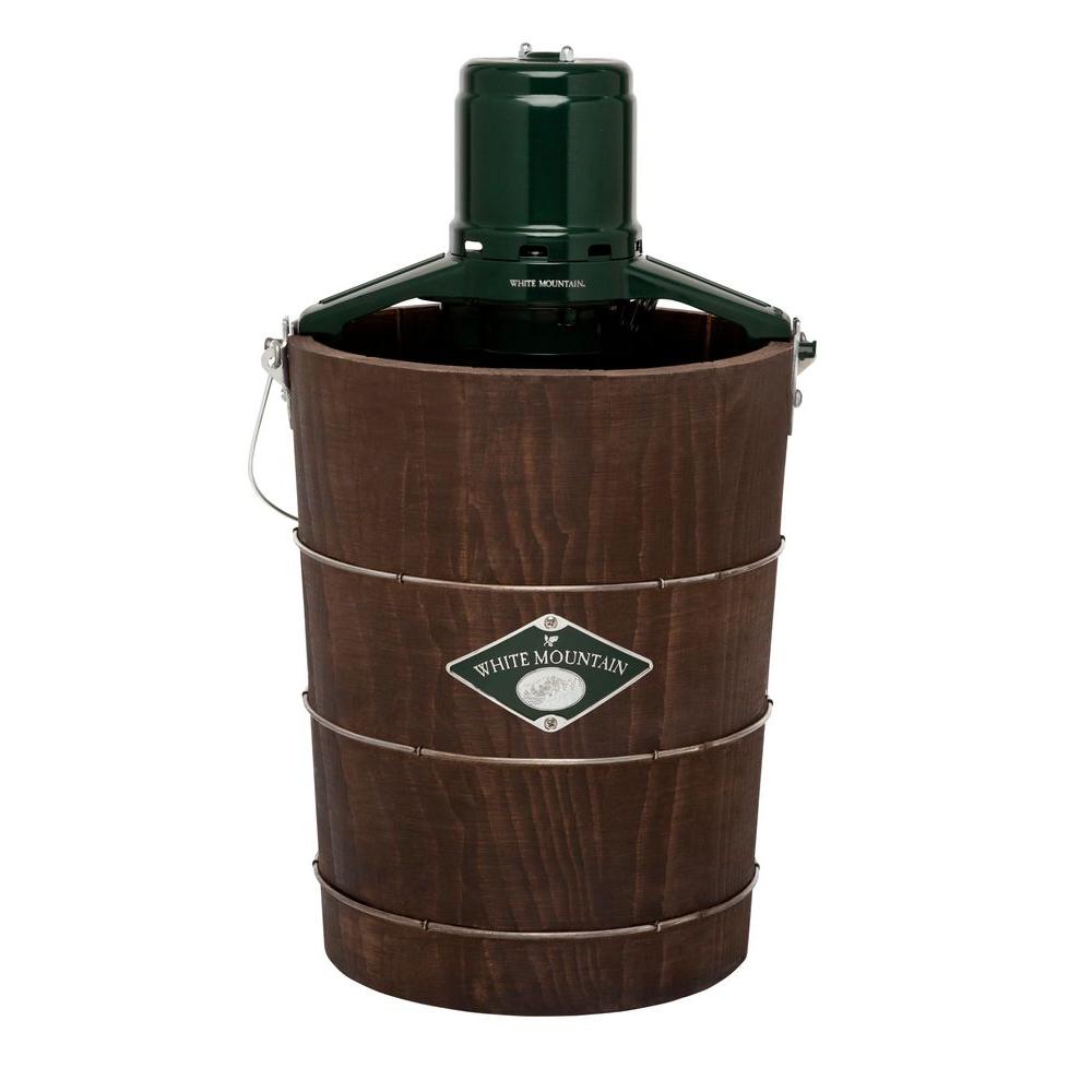 ZenVora 6-Quart Electric Ice Cream Maker, Green and Brown