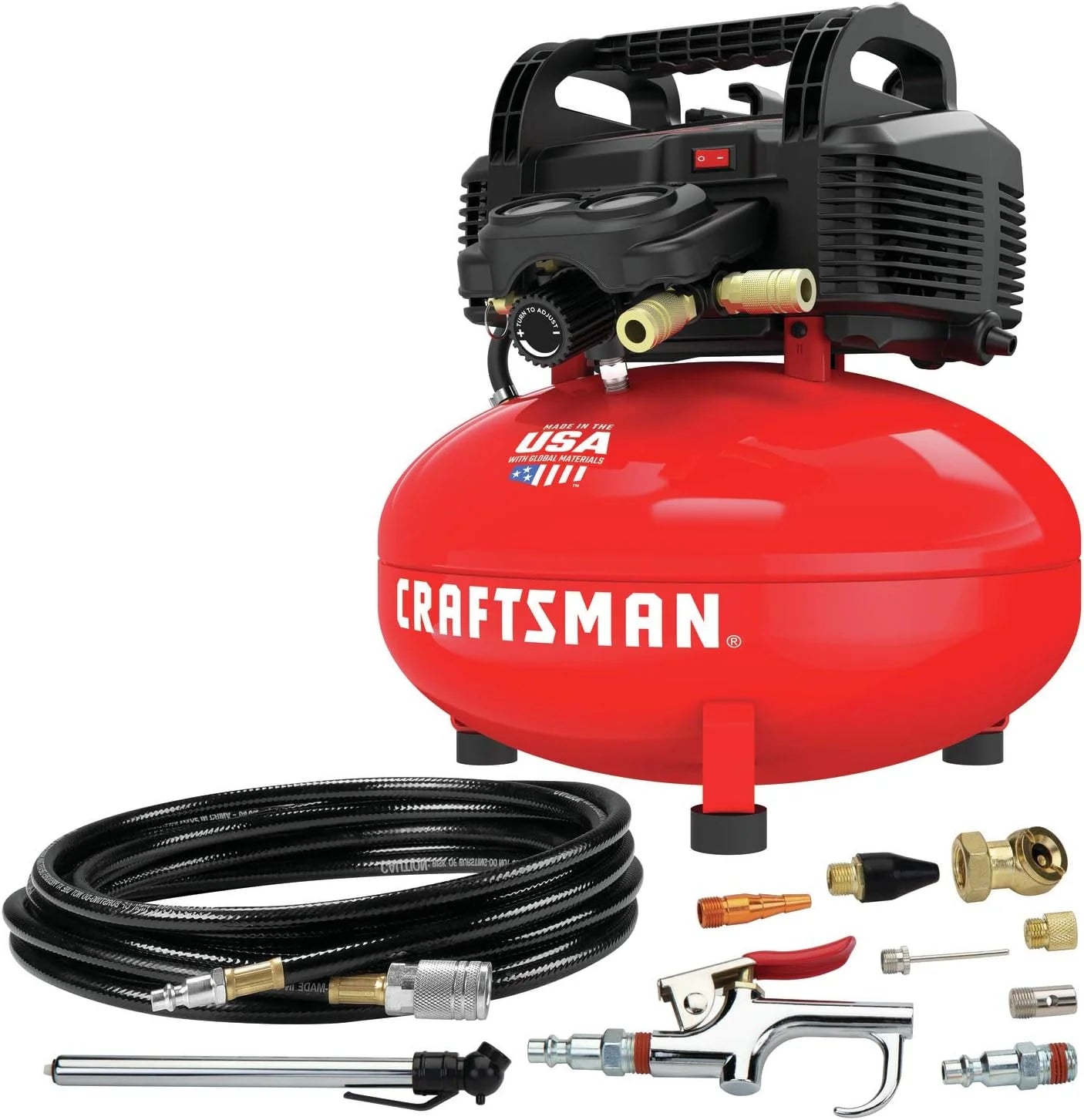 ZenVora 6 Gallon Pancake Air Compressor, Oil-Free Portable Compressor Kit for Garage, Workshop and DIY Projects