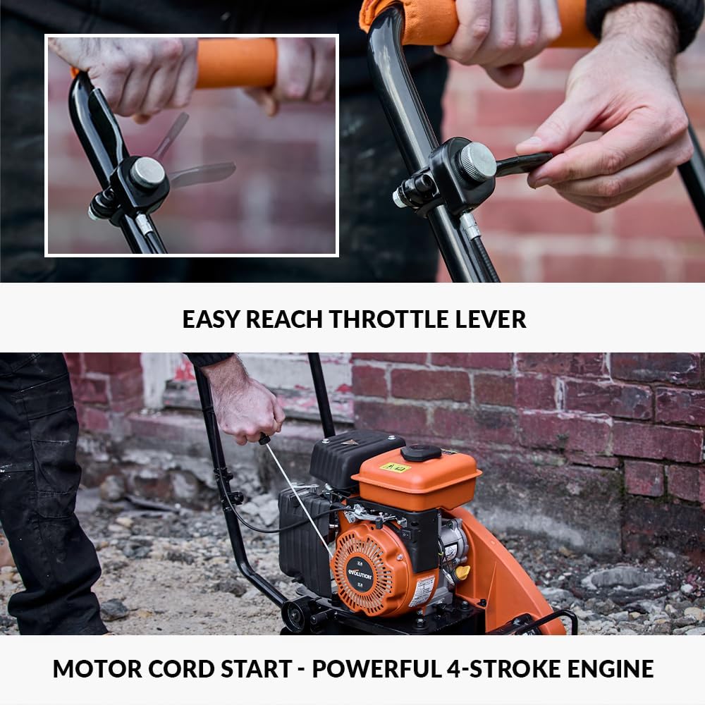 ZenVora Electric Plate Compactor, Vibratory Soil Compactor for Pavement, Artificial Turf, Patio, Blockwork, Sand and Soil Ground Preparation
