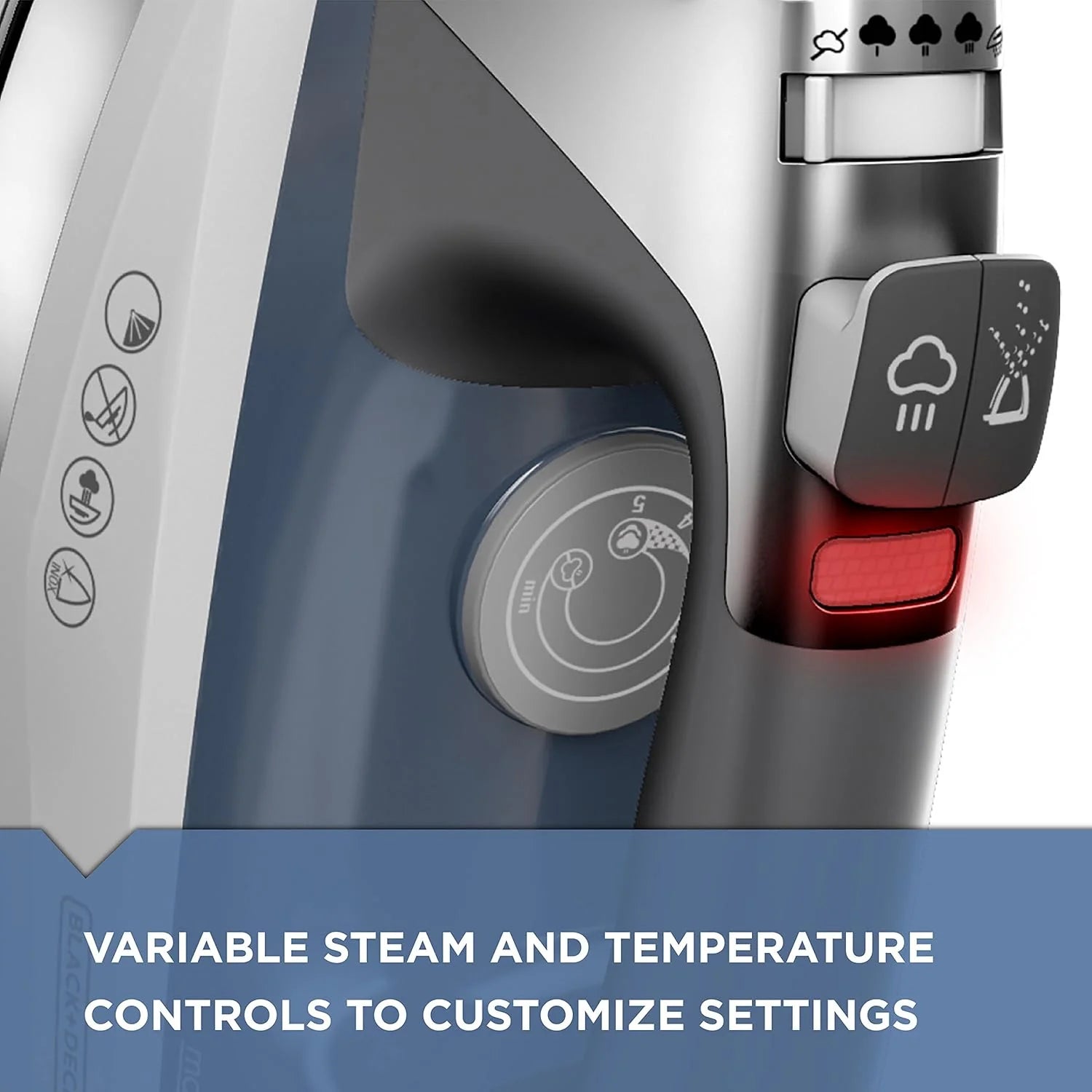 ZenVora Professional Steam Iron for Clothes, Powerful High Steam Output Garment Iron for Home and Travel