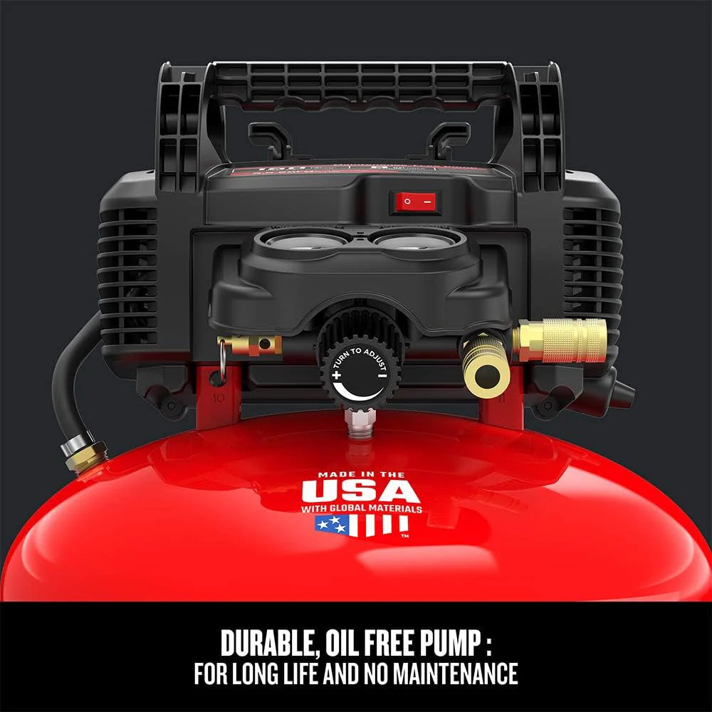 ZenVora 6 Gallon Pancake Air Compressor, Oil-Free Portable Compressor Kit for Garage, Workshop and DIY Projects