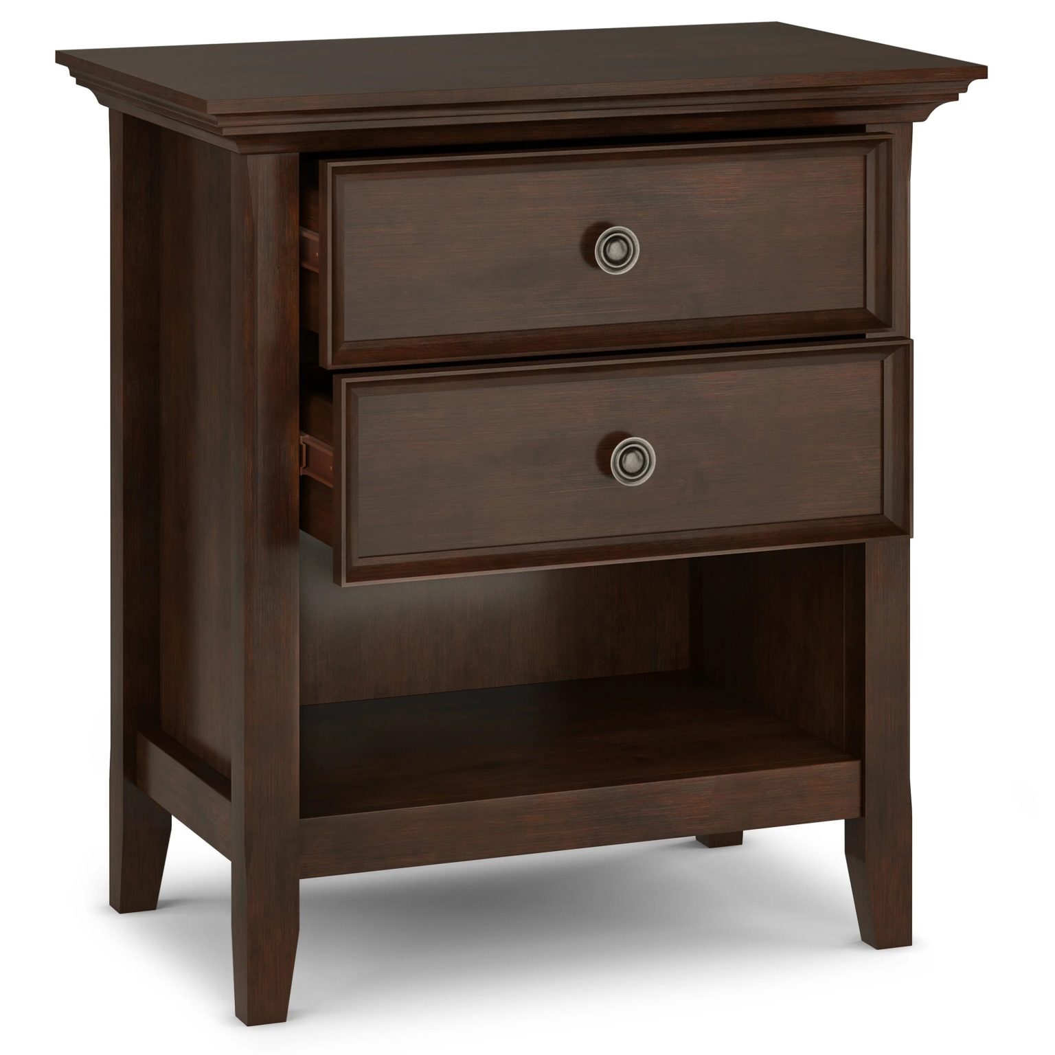 ZenVora 24 Inch Wide Solid Wood Nightstand, Bedside Table and Bedroom End Table