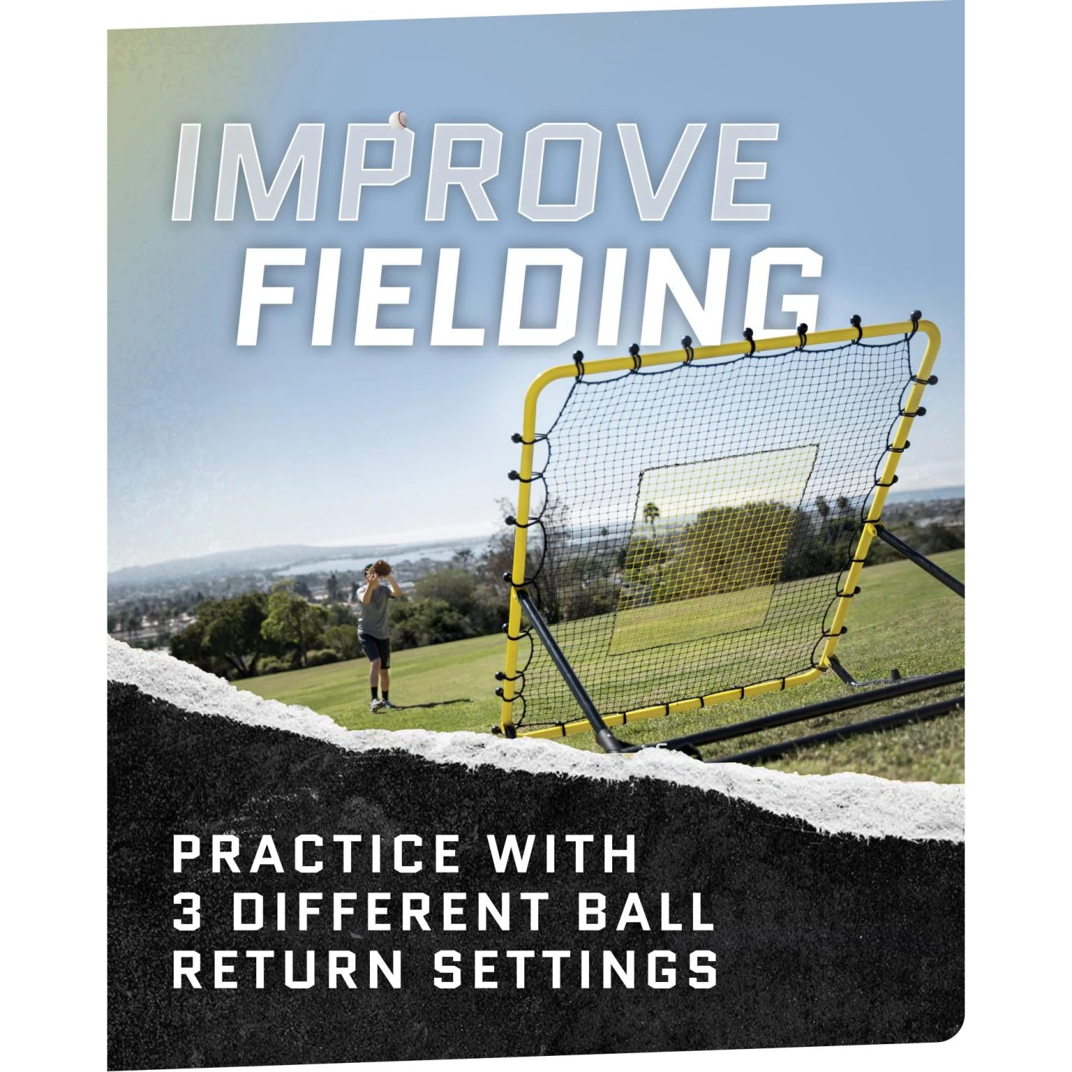 ZenVora Baseball & Softball Fielding Trainer Rebounder Net, Portable Practice Equipment for Throwing, Catching and Fielding Skills