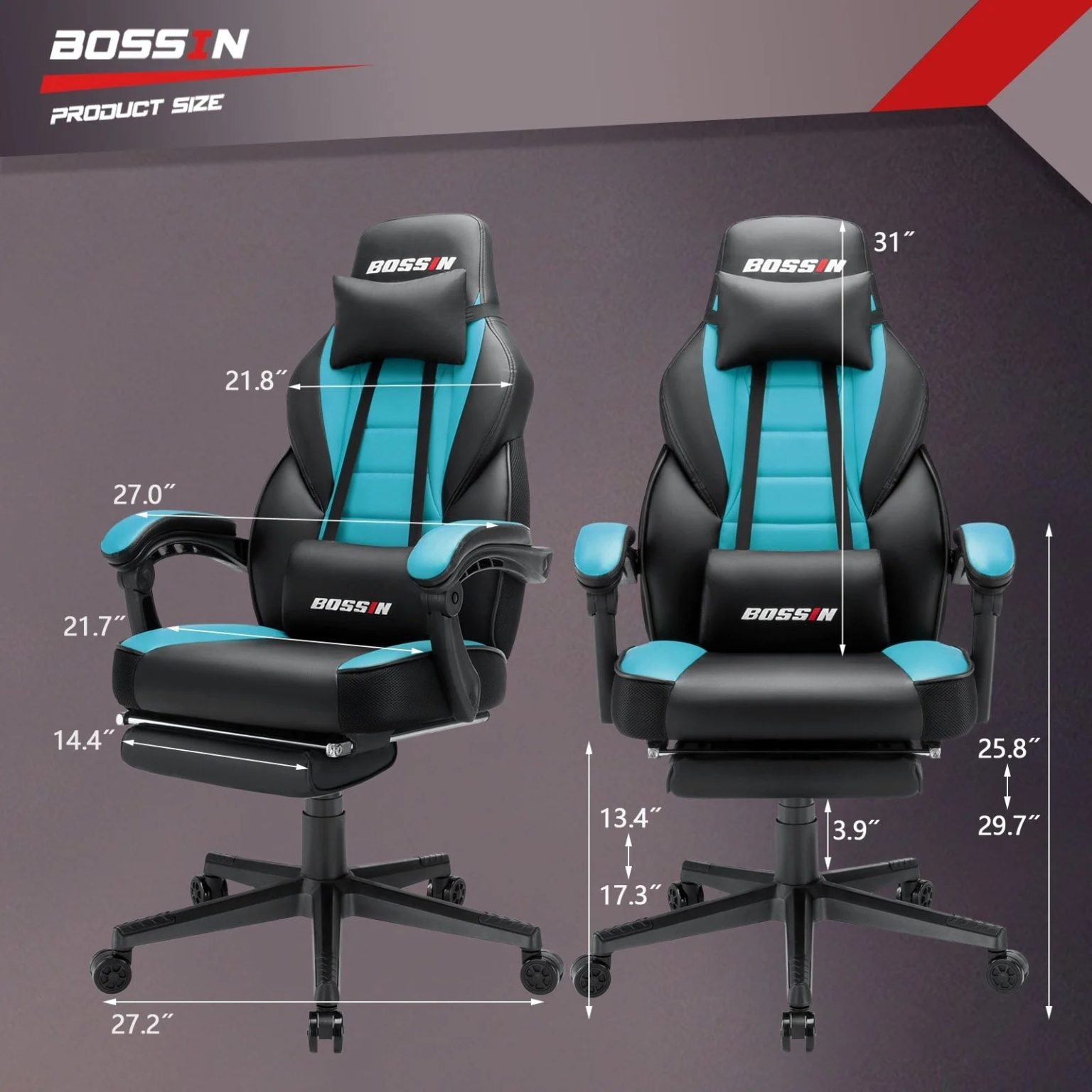 ZenVora Racing Style Gaming Chair, 300 lbs Big and Tall High Back Computer Chair
