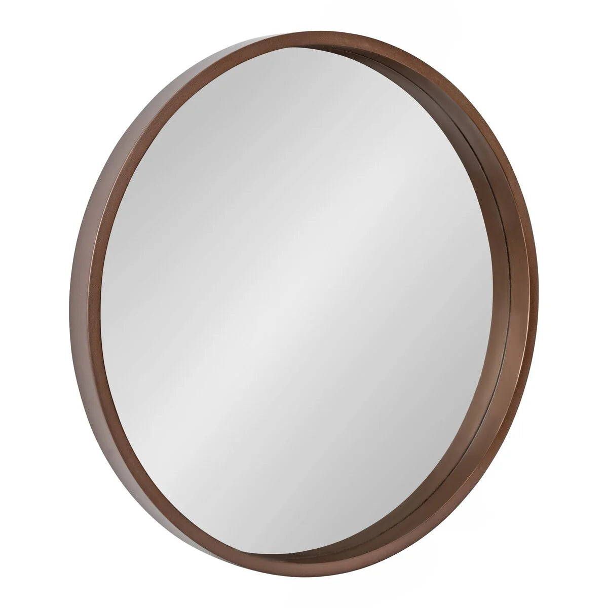 ZenVora Round Wood Accent Wall Mirror, Modern Decorative Wooden Frame Mirror for Living Room, Bedroom and Entryway