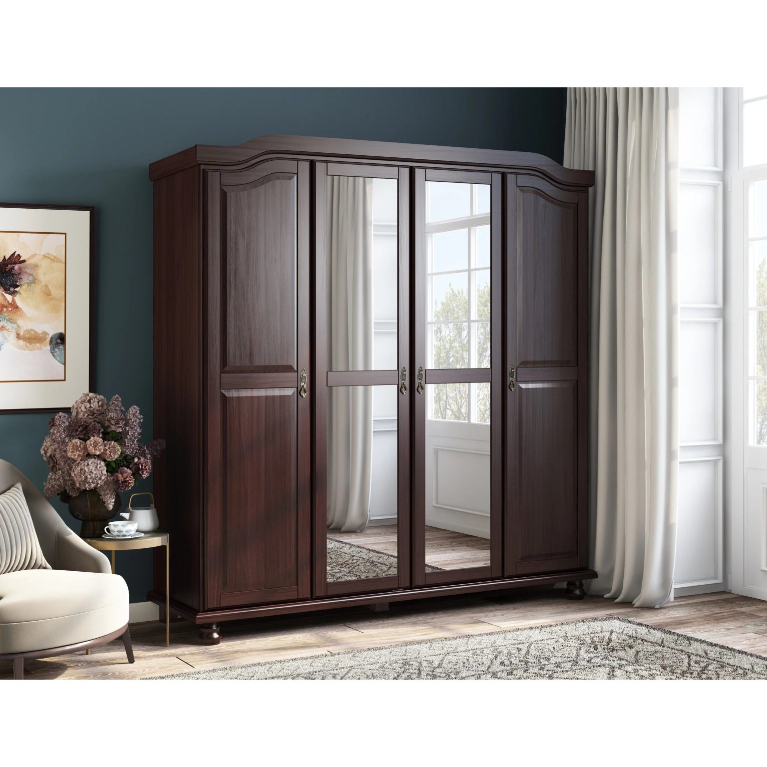ZenVora Set of 4 Small Solid Wood Shelves for Wardrobe and Armoire Storage