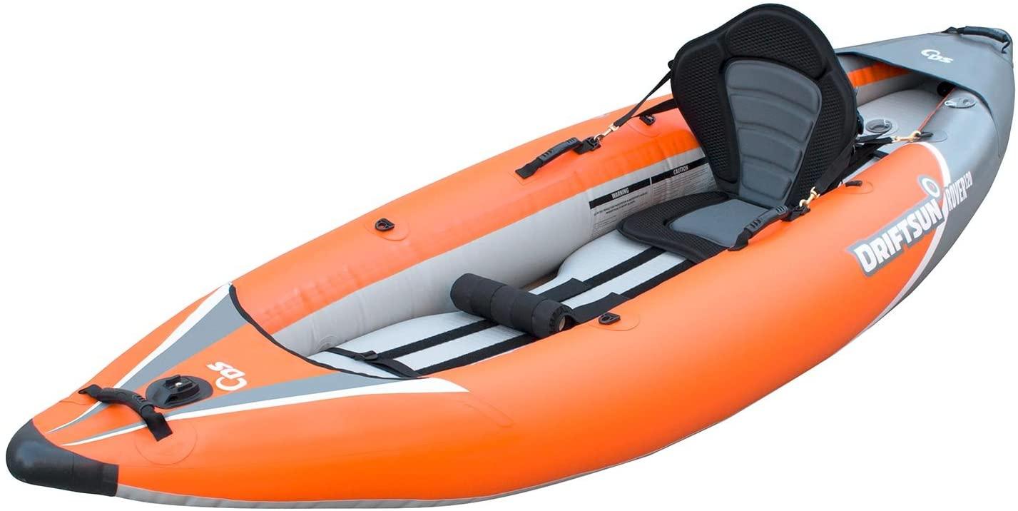 ZenVora Inflatable Tandem Whitewater Kayak with High-Pressure Floor, EVA Padded High-Back Seats, Paddles and Pump