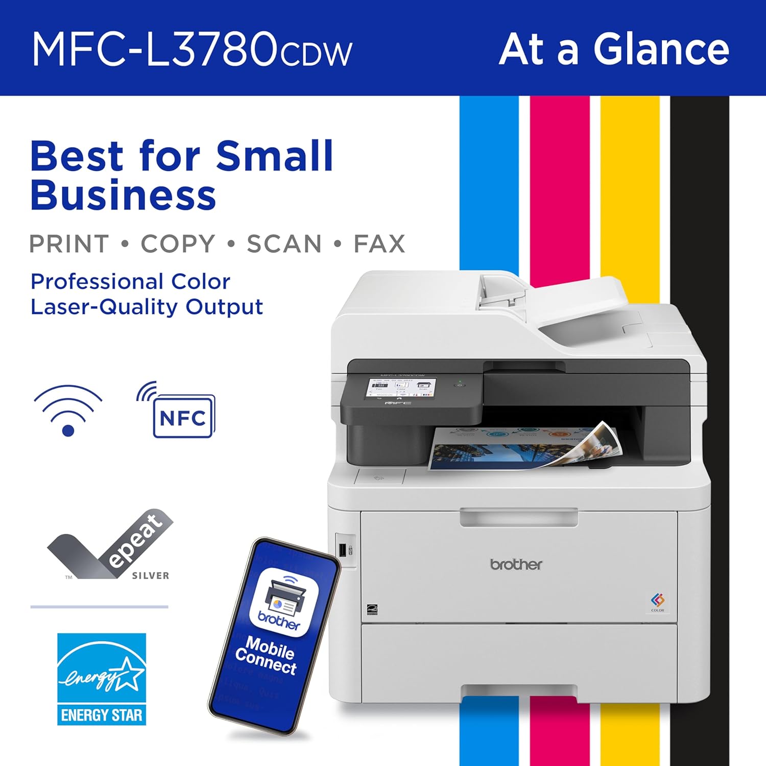 ZenVora All-In-One Wireless Color Printer with Fast Printing, Scanning, Copying and Faxing