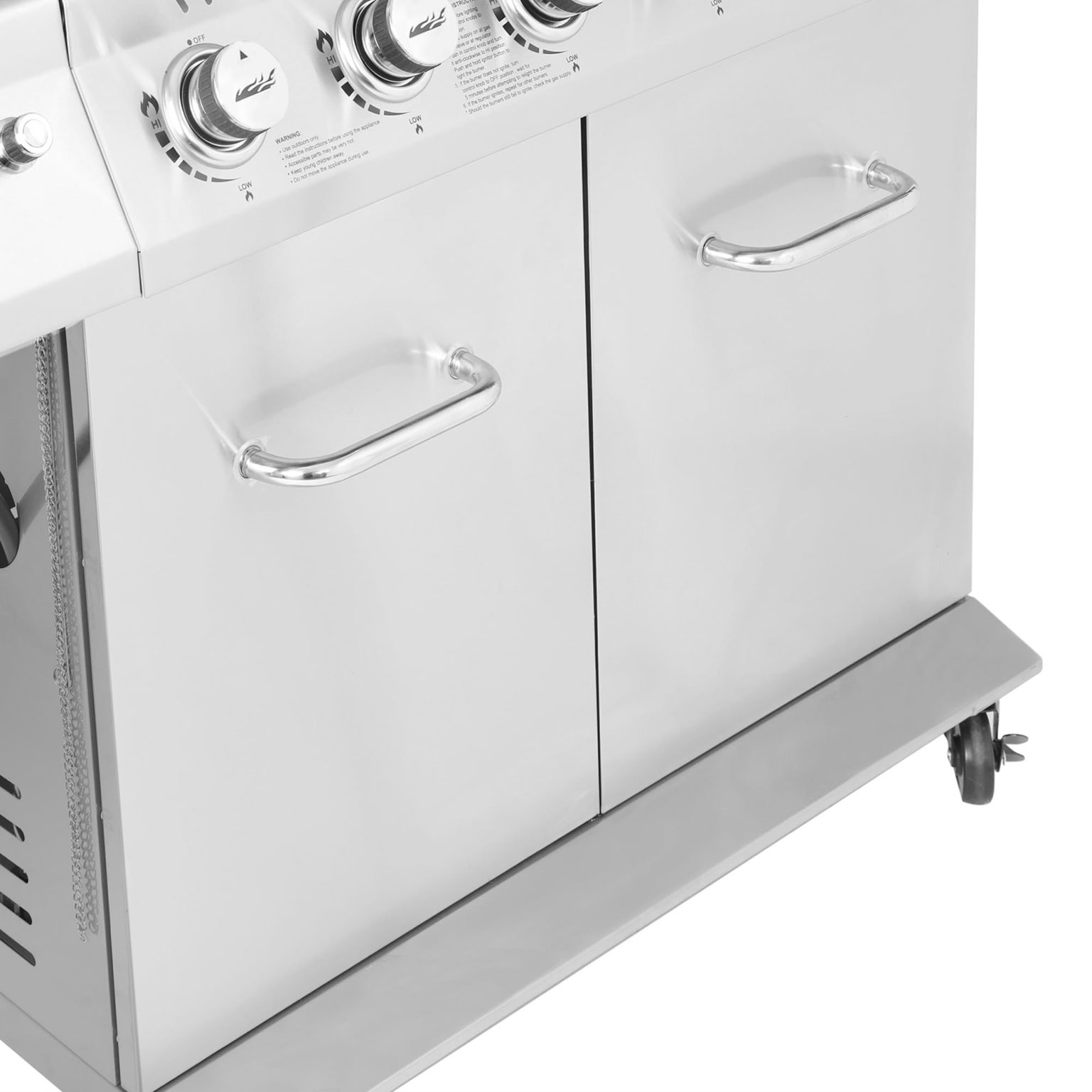 ZenVora Stainless Steel 6-Burner Gas Grill – 74,000 BTU with Sear & Side Burner, Cabinet Style