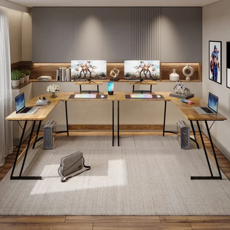 ZenVora L-Shaped Gaming Desk, Computer Corner Desk and Office Writing Desk for Home