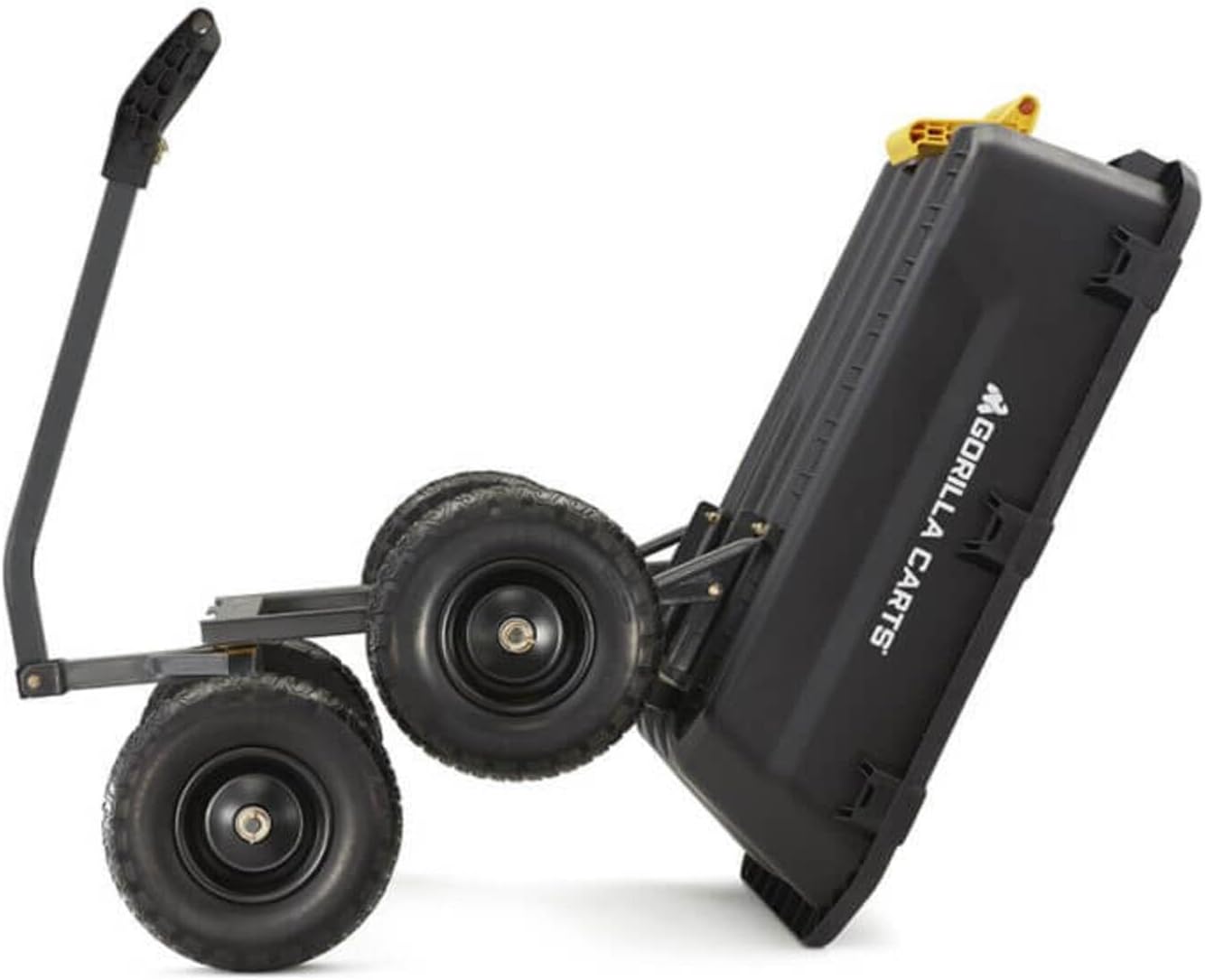 7-Cubic-Foot Poly Dump Garden Cart with No-Flat Tires, 1,200-Lb. Capacity, Black