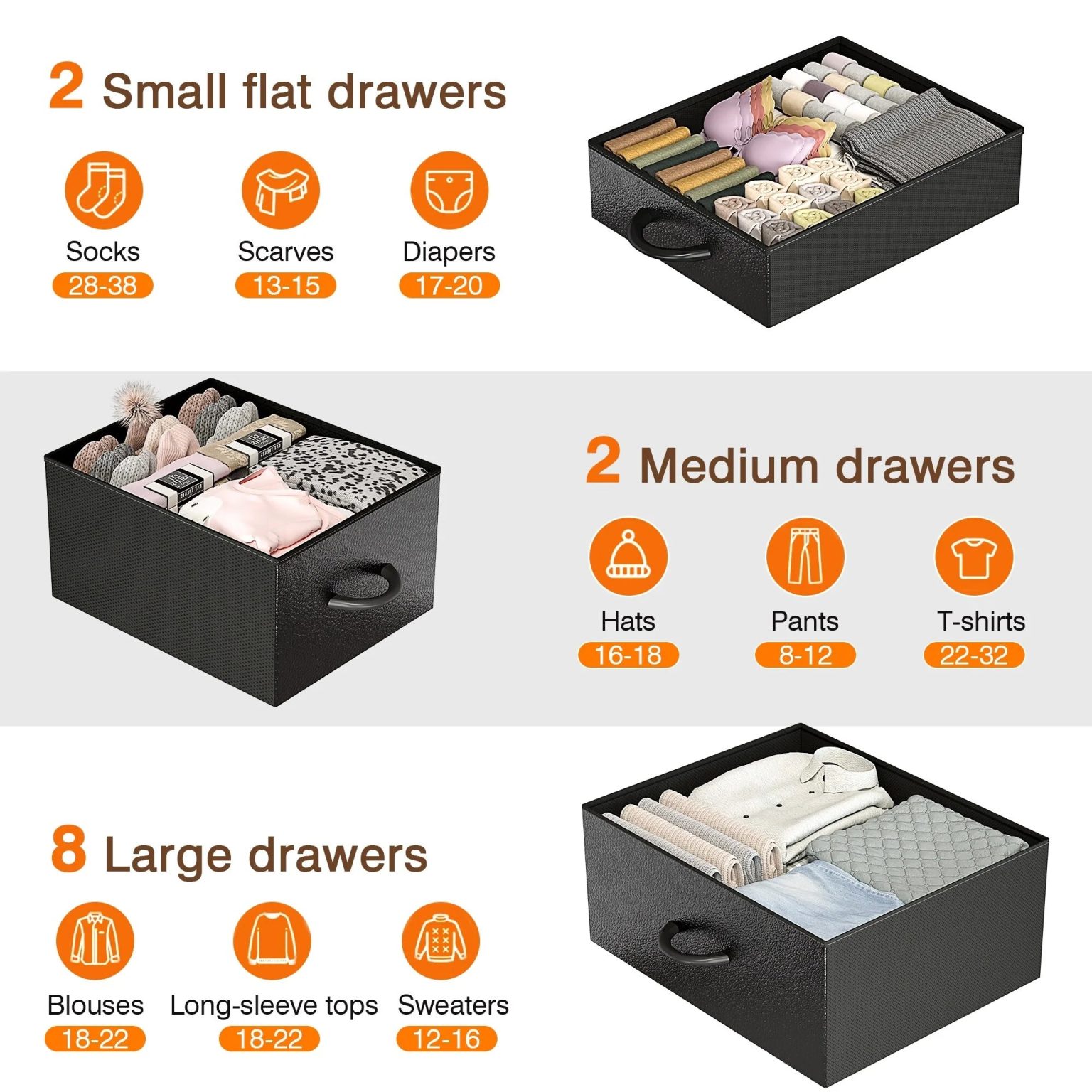 ZenVora 12 Drawer Fabric Dresser, Tall Bedroom Chest of Drawers with Storage