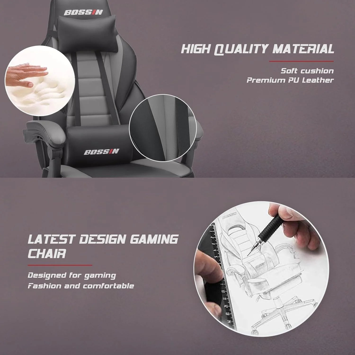 ZenVora Racing Style Gaming Chair, 300 lbs Big and Tall High Back Computer Chair