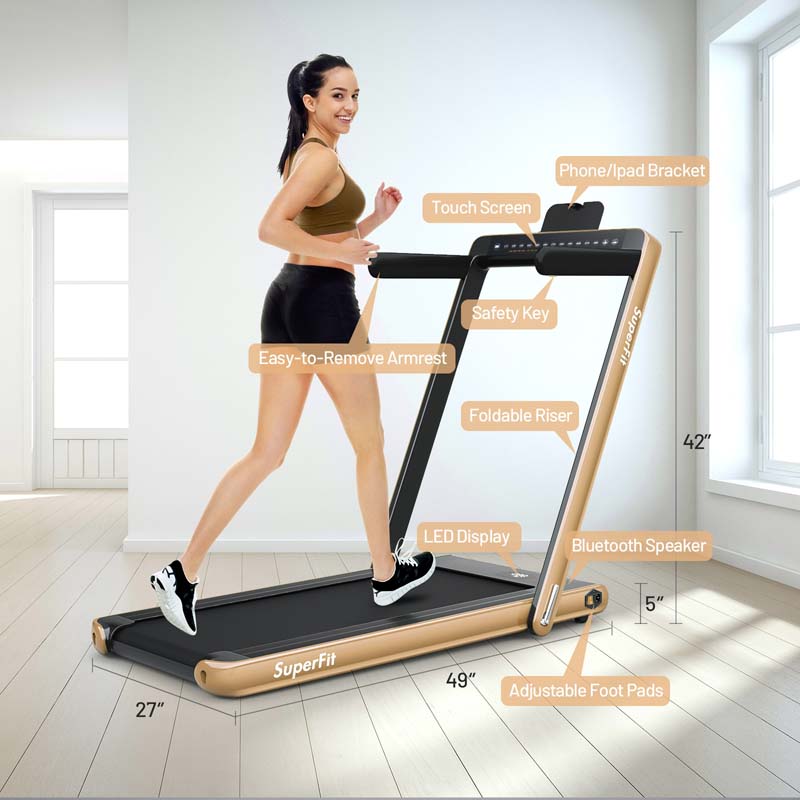 ZenVora 2-in-1 Folding Electric Treadmill, 2.25 HP, Under-Desk, with Dual Display and Smart App Control