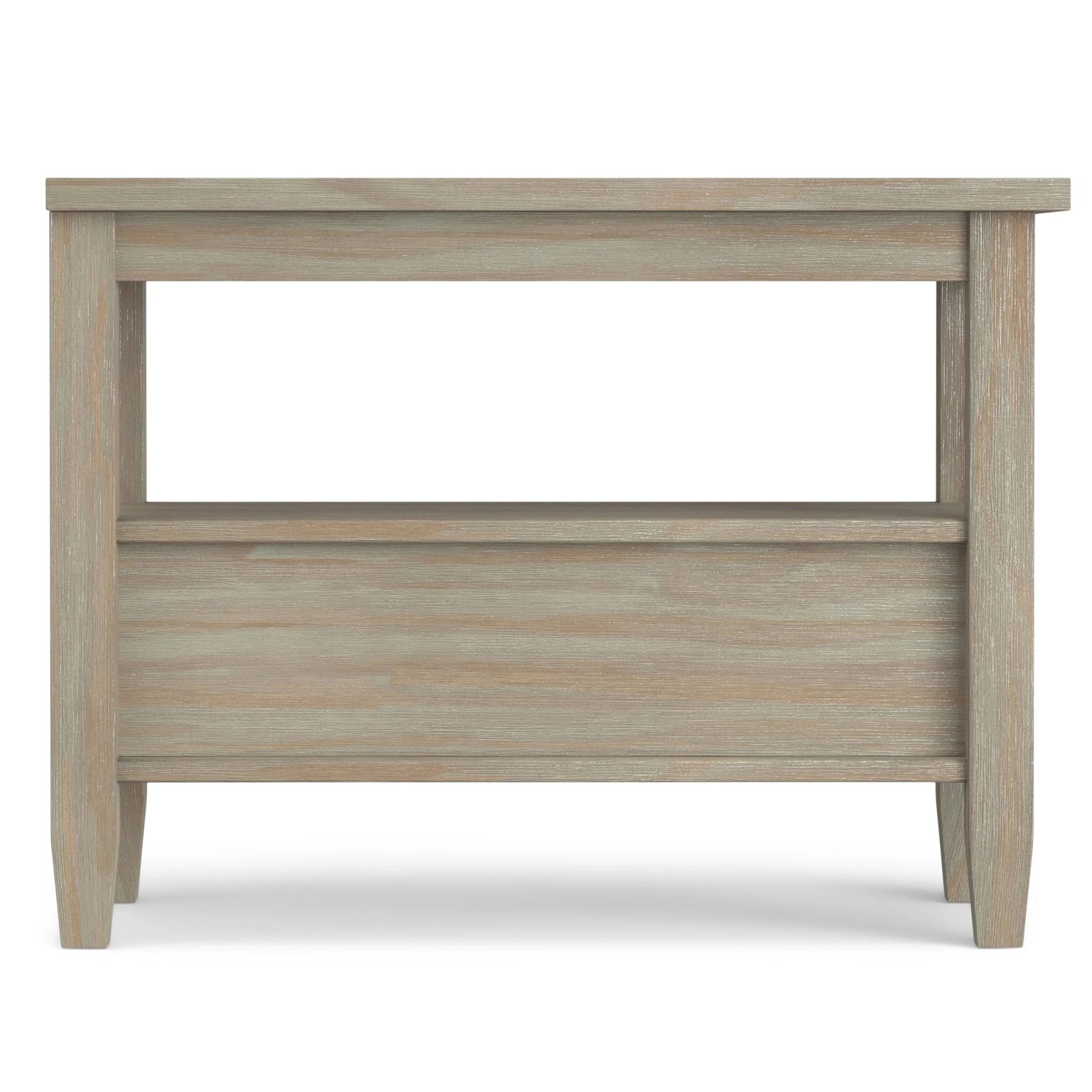 ZenVora 14" Wide Solid Wood Narrow Side Table, Rectangle Transitional Style Accent Table