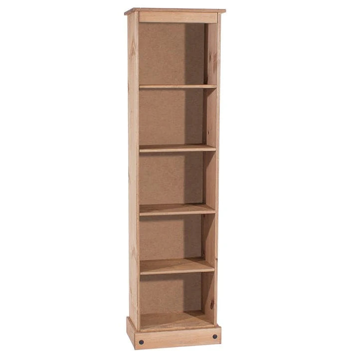 ZenVora Tall Narrow Wood Bookcase, Slim Freestanding Bookshelf for Small Spaces, Home Office and Living Room