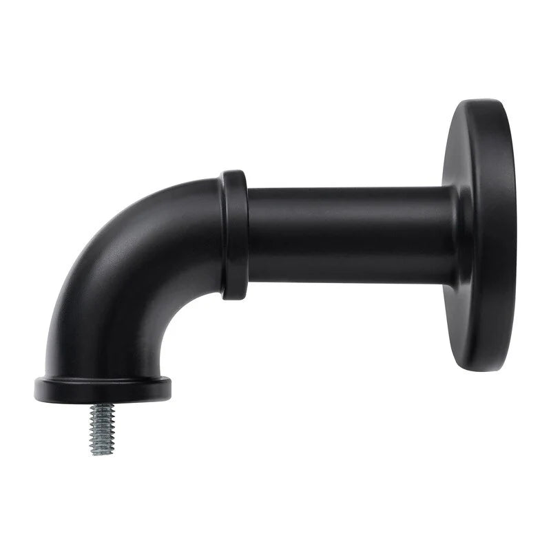 ZenVora 1 Inch Industrial Curtain Rods for Windows, Blackout Wrap-Around Rods, Rustic Matte Black