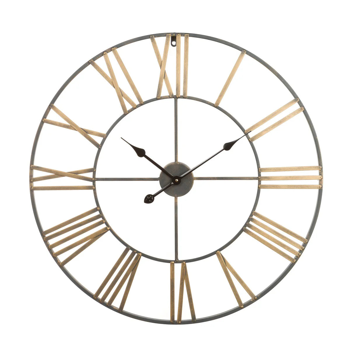 ZenVora Modern Round Metal Wall Clock, Decorative Circular Hanging Clock for Living Room, Bedroom and Office