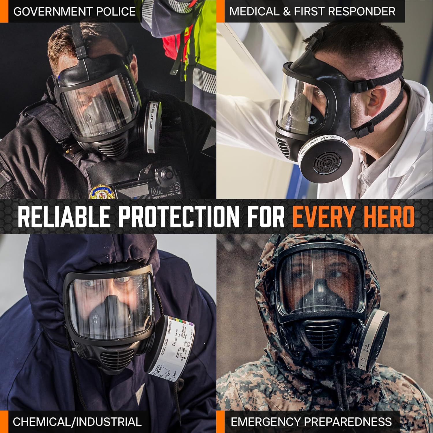 ZenVora CBRN Full Face Gas Mask with Drinking System