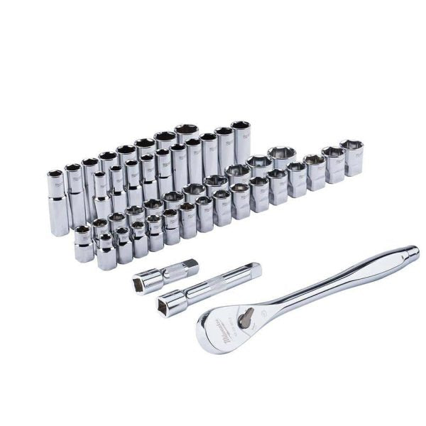 ZenVora 1/2 in. Drive SAE/Metric Mechanics Tool Set (47-Piece) with 2-Drawer Tool Box