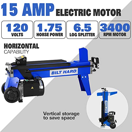 ZenVora 6.5 Ton Electric Log Splitter – 15Amp Hydraulic Ram, Horizontal Firewood Splitter