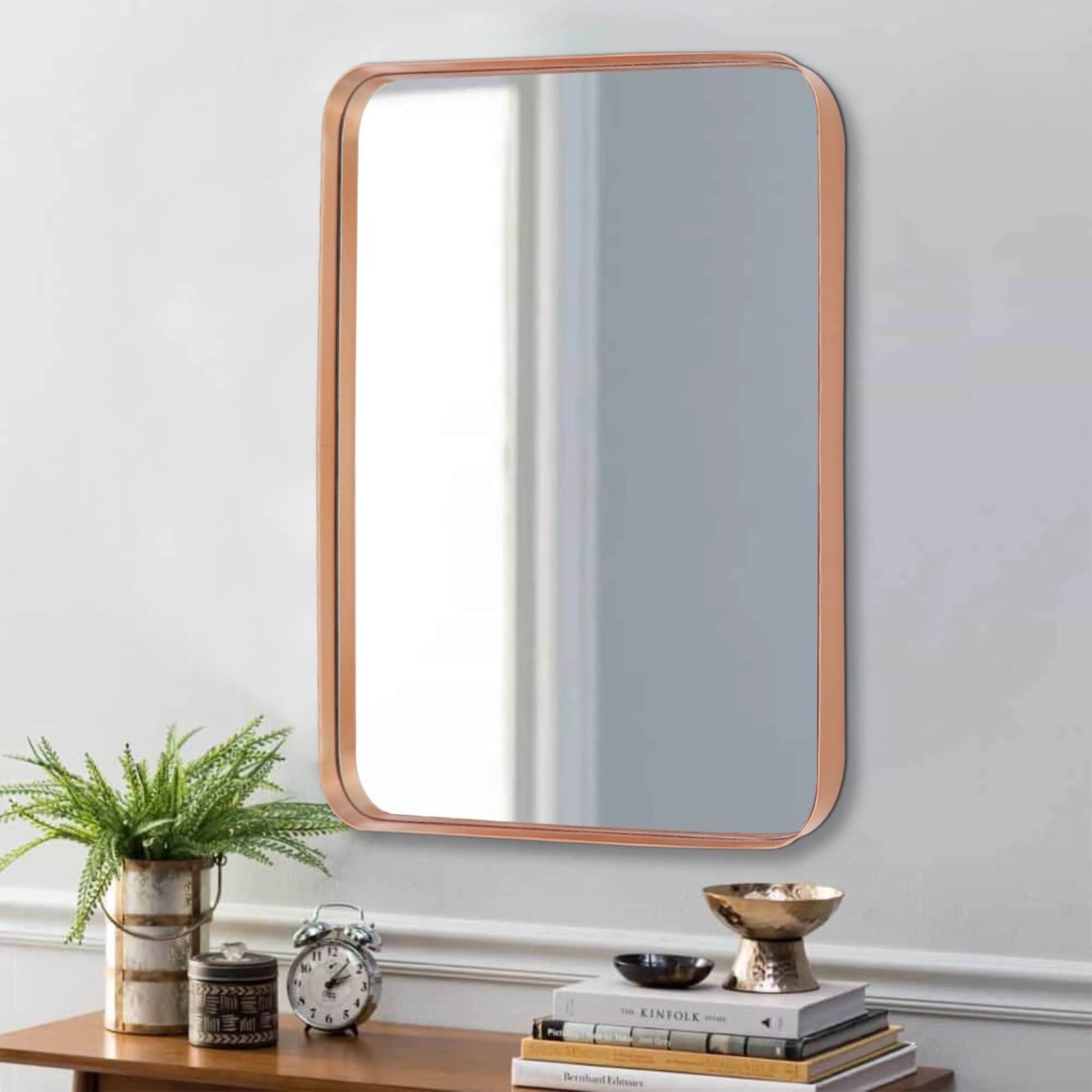 ZenVora Wall Mirror Vanity Mirror, Bathroom Mirror with Rounded Corners, 1 Piece