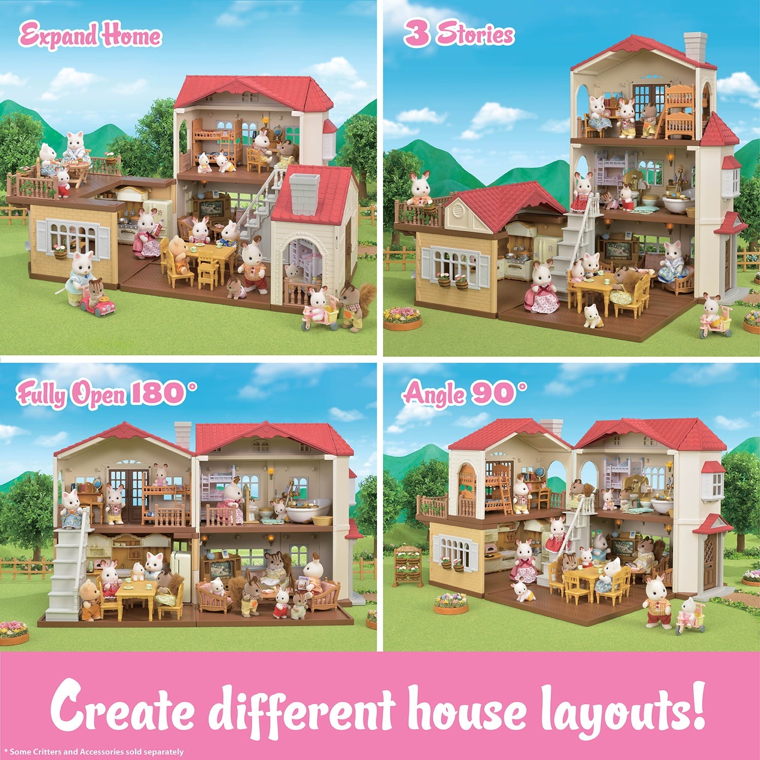 ZenVora Dollhouse Playset with Figures, Furniture and Accessories