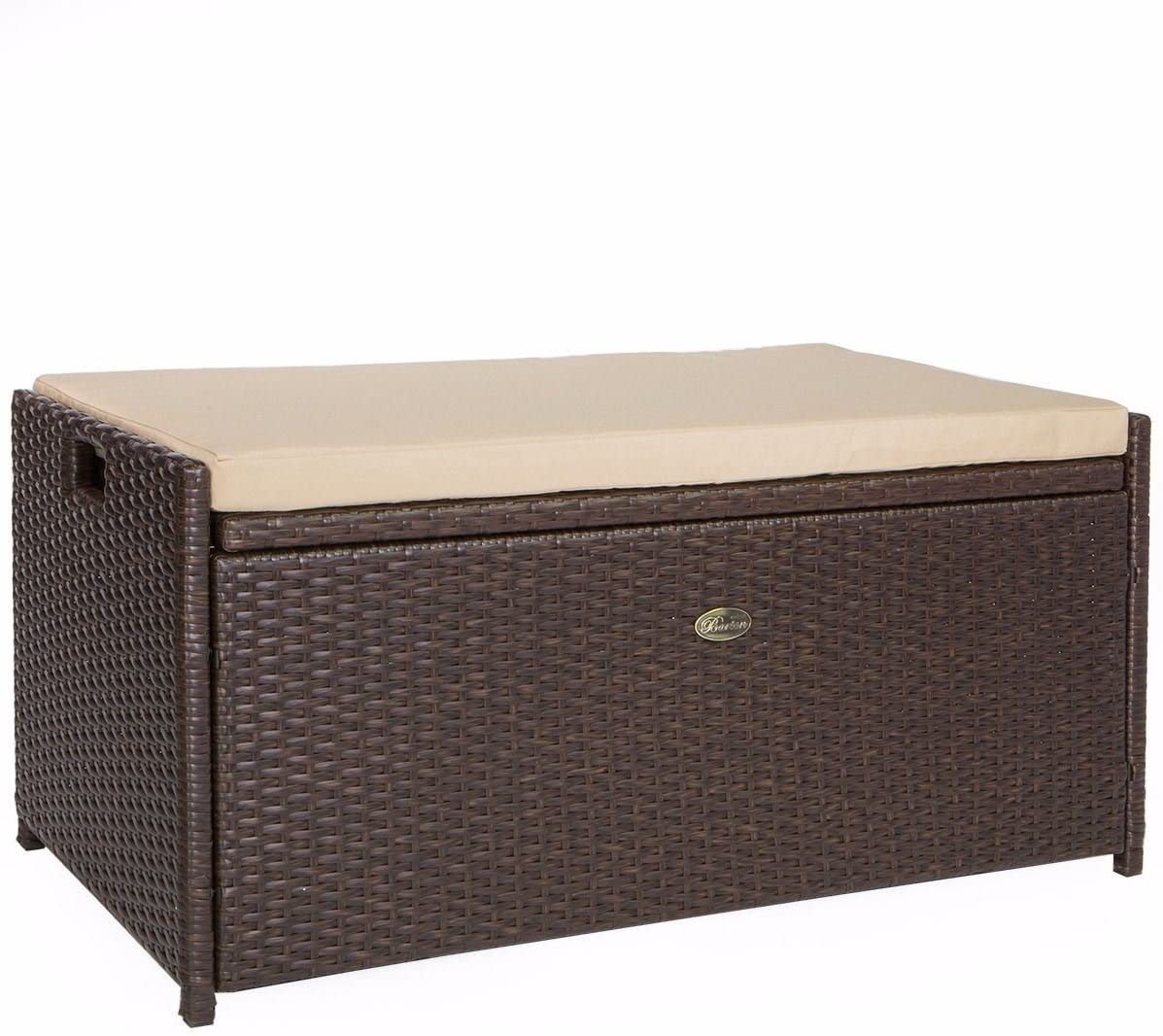 ZenVora 60 Gallon Outdoor Storage Bench - Waterproof Patio Deck Box with Side Handles