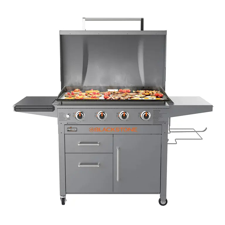 ZenVora 36" 4-Burner Propane Griddle Station – 768 sq in Cooking Surface with Hood & Cabinet