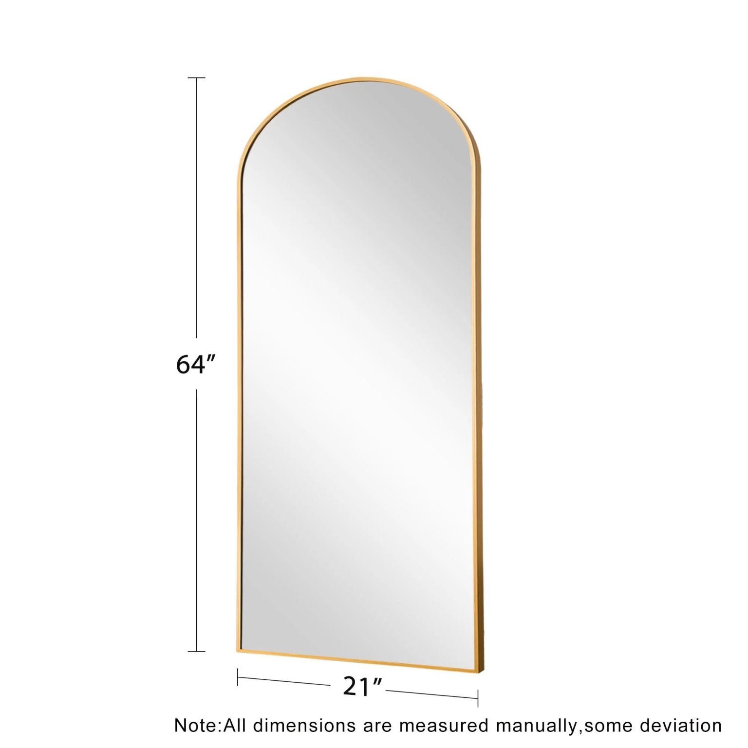 ZenVora Arched Full Length Floor Mirror, Large Full Body Standing and Wall Mounted Mirror for Bedroom, Living Room and Home Decor
