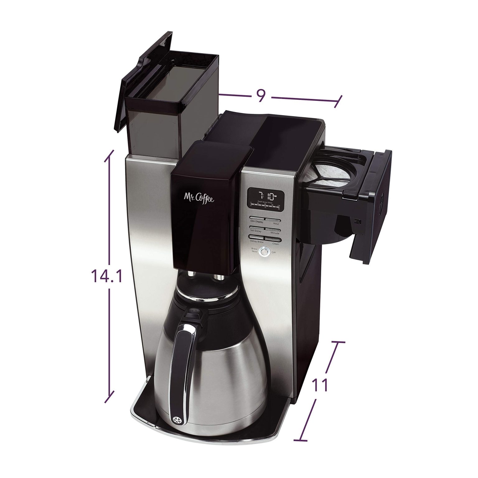 ZenVora 10-Cup Programmable Coffee Maker – Thermal Carafe with Strong Brew Selector