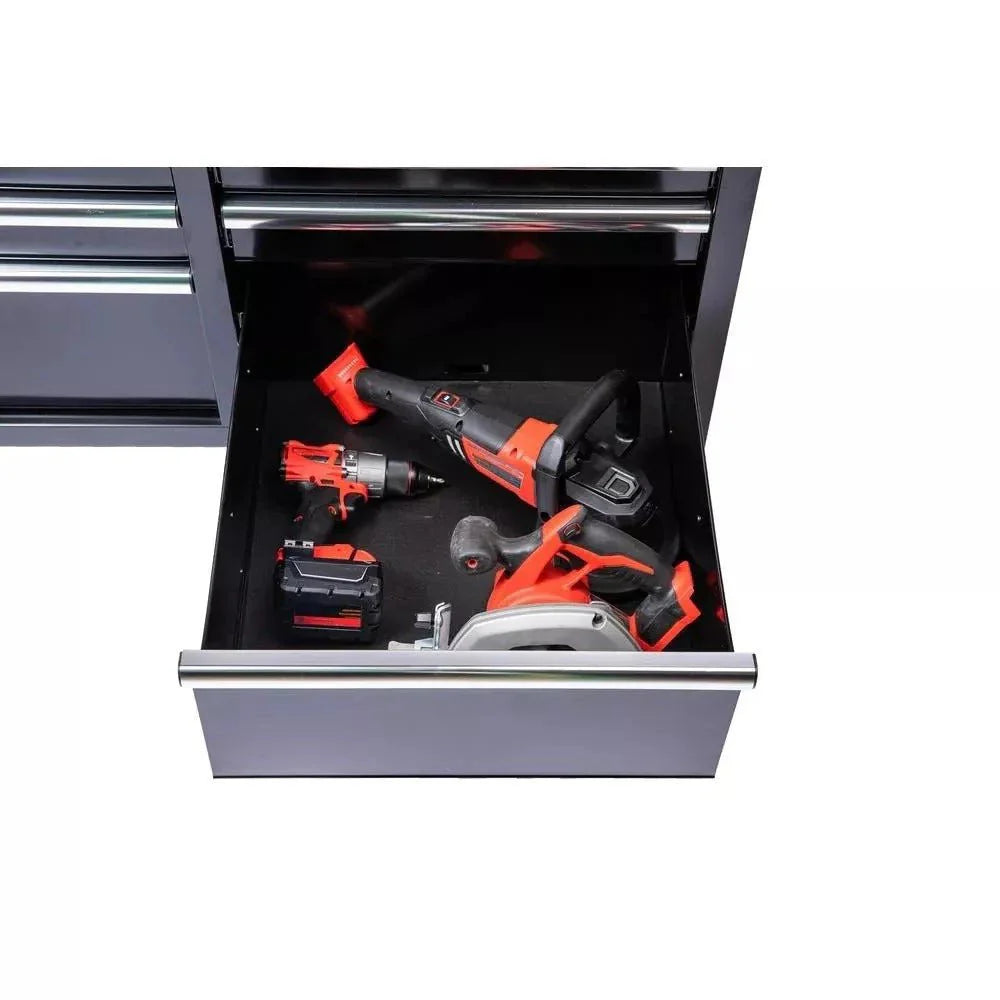 ZenVora 46-Inch W x 24-Inch D 9-Drawer Deep Tool Chest Mobile Workbench, Gloss Black