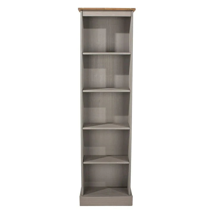 ZenVora Tall Narrow Wood Bookcase, Slim Freestanding Bookshelf for Small Spaces, Home Office and Living Room