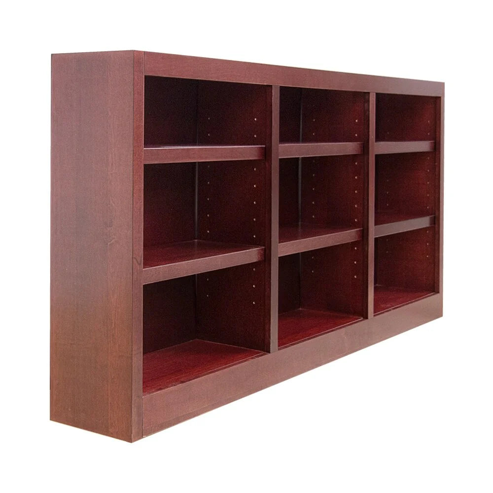 ZenVora Triple Wide Wood Bookcase, 9 Shelf 36 Inch Tall Bookshelf for Home, Office and Display Storage