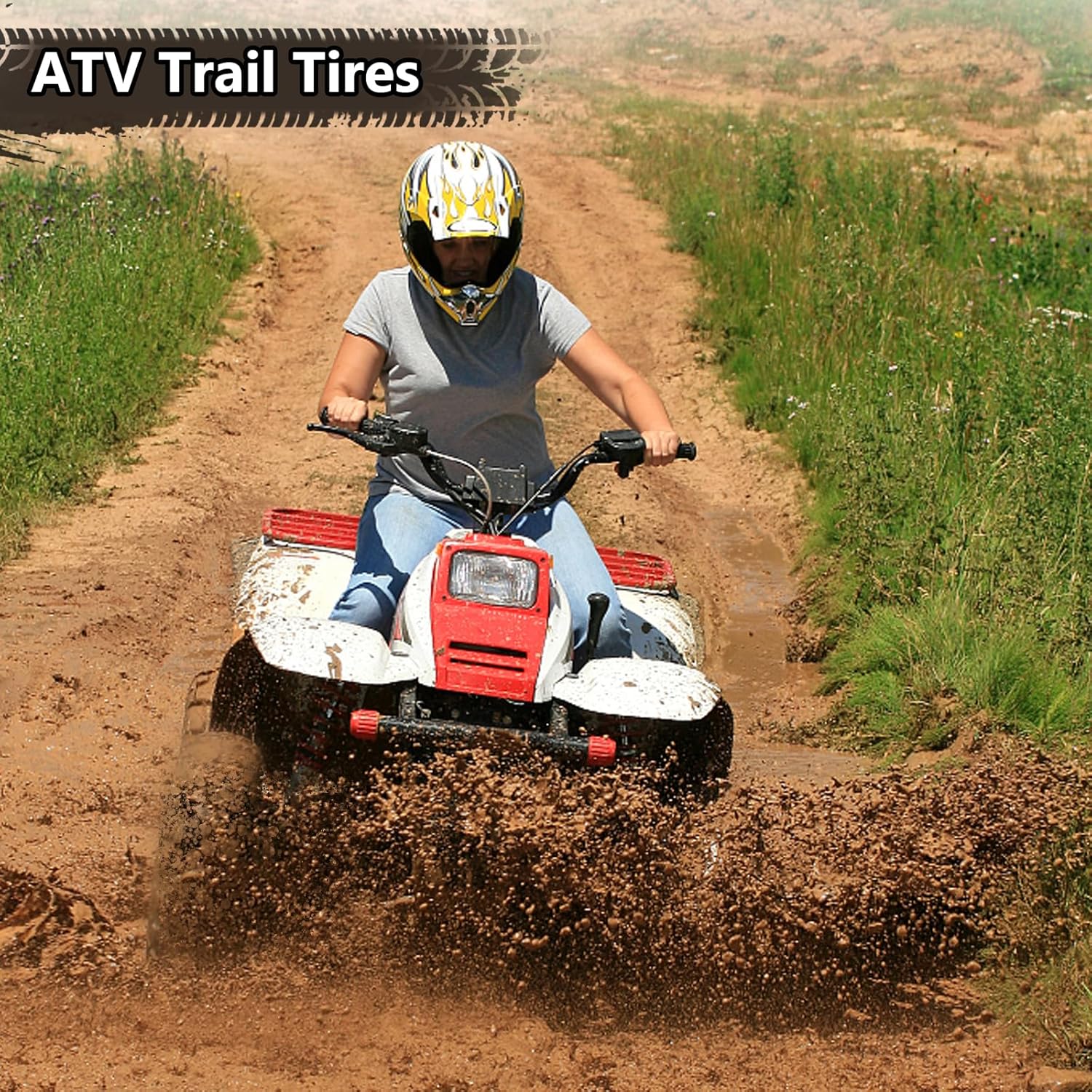 ZenVora Set of 2 26x12-12 6PR All-Terrain ATV/UTV Off-Road Tires, Black