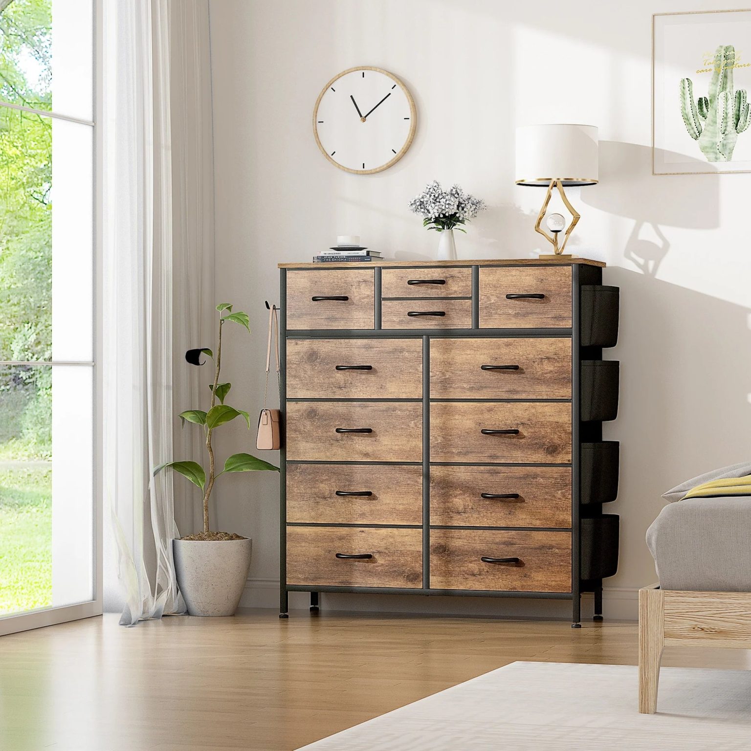 ZenVora 12 Drawer Fabric Dresser, Tall Bedroom Chest of Drawers with Storage