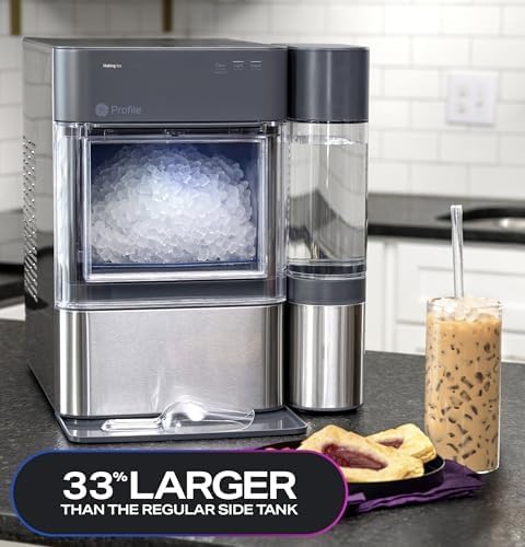ZenVora Countertop Nugget Ice Maker with 1-Gallon Water Tank, Makes 38 lbs of Pellet Ice in 24 Hours, WiFi Smart Connectivity, Includes Ice Scoop, Stainless Steel