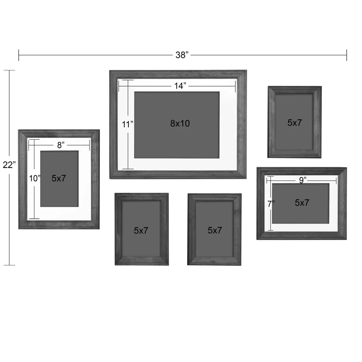 ZenVora Gallery Wall Frame Set, Multi-Piece Decorative Picture Frames for Photos, Artwork and Home Decor
