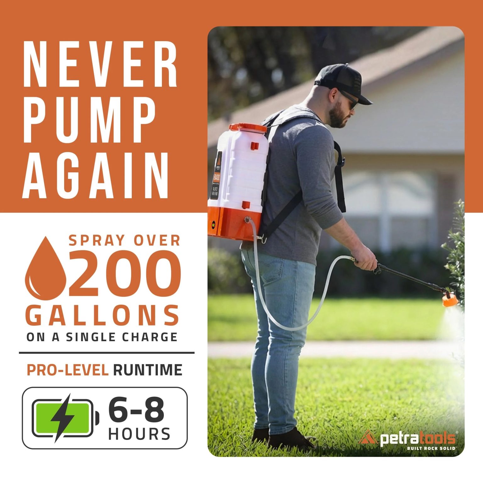 4 Gallon Battery Powered Backpack Sprayer, Rechargeable Cordless Garden and Lawn Pump Sprayer