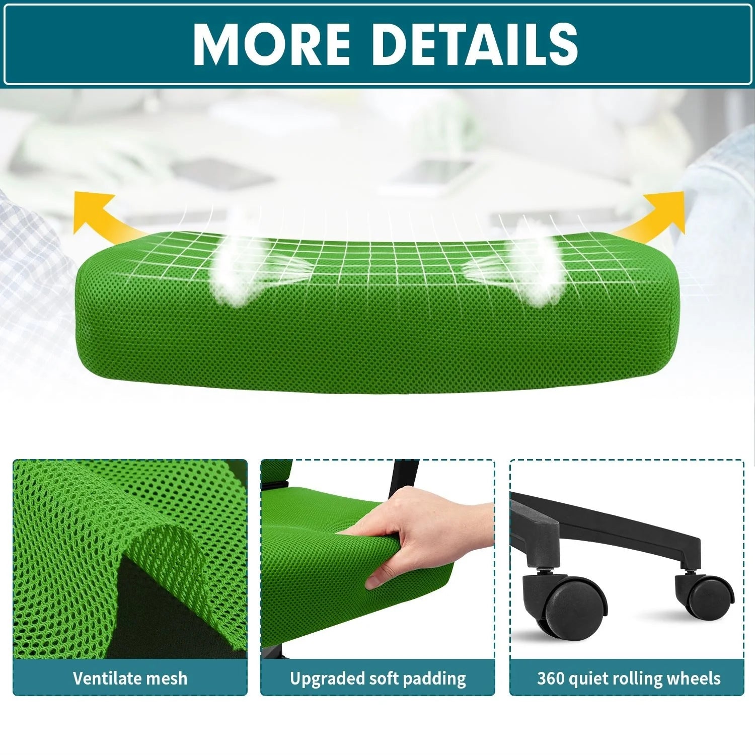 ZenVora Ergonomic Mesh Office Chair with Lumbar Support, Breathable Computer Desk Chair
