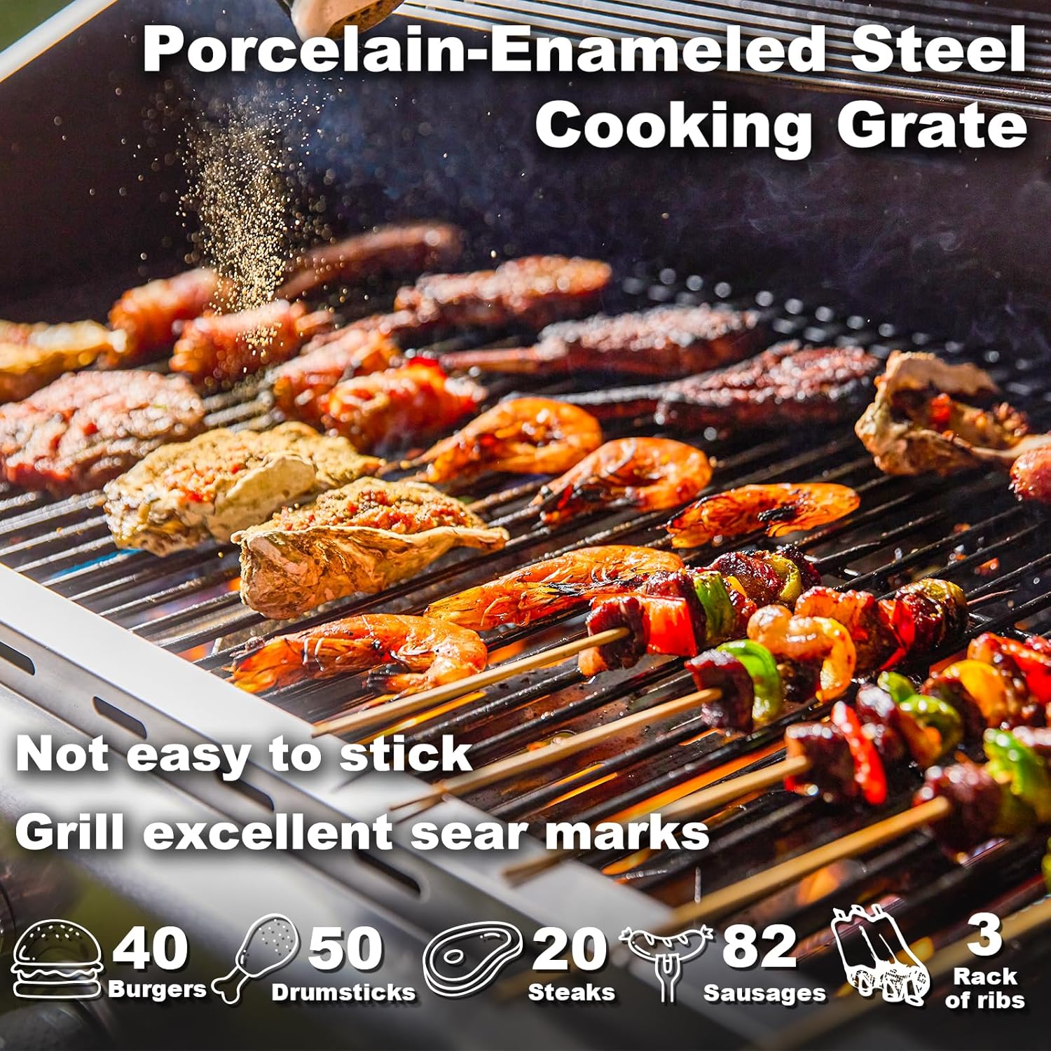 ZenVora 4-Burner Propane Gas Grill with Cast Iron Grates, Side Stove and 44,000 BTU Stainless Steel Burners